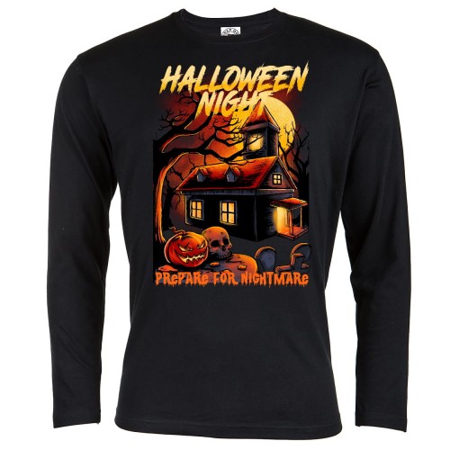 KOSZULKA Z DŁUGIM RĘKAWEM NA HALLOWEEN HORROR DYNIA HAL03 