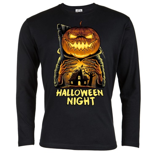 KOSZULKA Z DŁUGIM RĘKAWEM NA HALLOWEEN HORROR DYNIA HAL05 