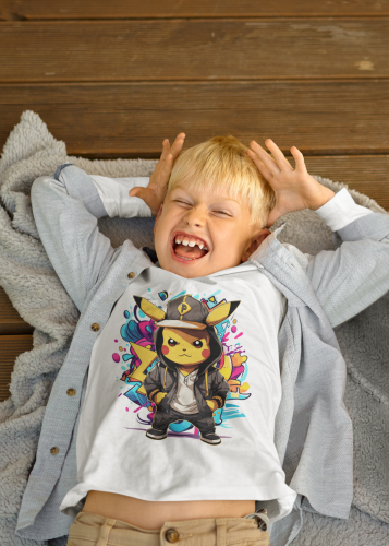 DZIECIĘCA KOSZULKA NA PREZENT POKEMONY PIKACHU W DRESIE DLA FANA ANIME 9