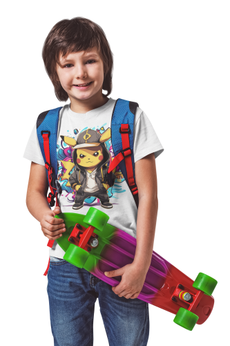 DZIECIĘCA KOSZULKA NA PREZENT POKEMONY PIKACHU W DRESIE DLA FANA ANIME 7