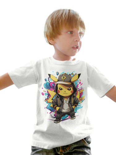 DZIECIĘCA KOSZULKA NA PREZENT POKEMONY PIKACHU W DRESIE DLA FANA ANIME 5
