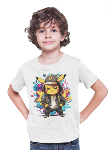 DZIECIĘCA KOSZULKA NA PREZENT POKEMONY PIKACHU W DRESIE DLA FANA ANIME 3