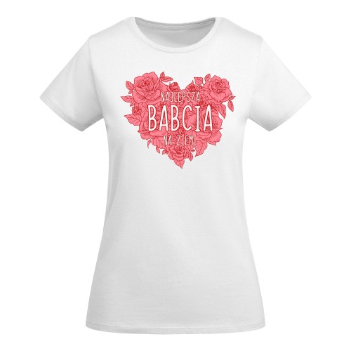 DAMSKA KOSZULKA PREZENT NA DZIEŃ BABCI NAJLEPSZA BABCIA NA ZIEMI 1