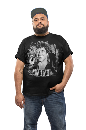 MĘSKA KOSZULKA Z NADRUKIEM SCARFACE CZŁOWIEK Z BLIZNĄ TONY MONTANA 4