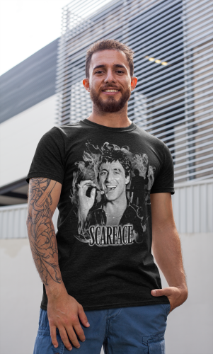 MĘSKA KOSZULKA Z NADRUKIEM SCARFACE CZŁOWIEK Z BLIZNĄ TONY MONTANA 7