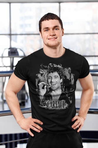 MĘSKA KOSZULKA Z NADRUKIEM SCARFACE CZŁOWIEK Z BLIZNĄ TONY MONTANA 8