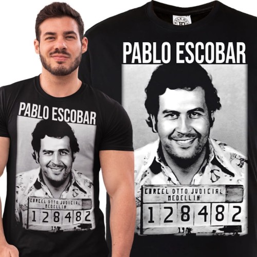 MĘSKA KOSZULKA Z NADRUKIEM PABLO ESCOBAR ARESZTOWANY BARON NARKOTYKOWY 1