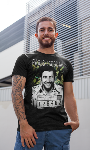 MĘSKA KOSZULKA Z NADRUKIEM ARESZTOWANY PABLO ESCOBAR KARTEL NARKOTYKOWY 7