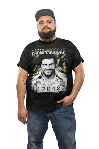 MĘSKA KOSZULKA Z NADRUKIEM ARESZTOWANY PABLO ESCOBAR KARTEL NARKOTYKOWY 5