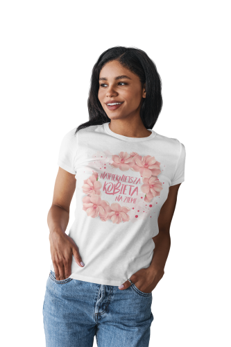 KOSZULKA DAMSKA PREZENT NA DZIEŃ KOBIET NAJPIĘKNIEJSZA KOBIETA NA ZIEMI TORBA GRATIS 4