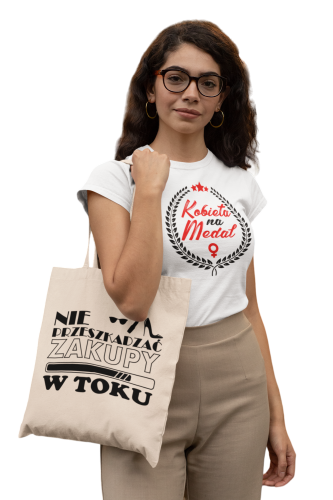 KOSZULKA DAMSKA PREZENT NA DZIEŃ KOBIET KOBIETA NA MEDAL TORBA GRATIS 3