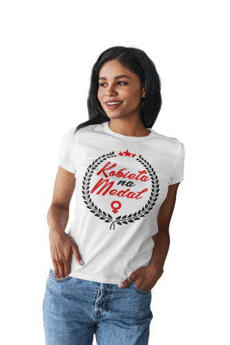 KOSZULKA DAMSKA PREZENT NA DZIEŃ KOBIET KOBIETA NA MEDAL TORBA GRATIS 4