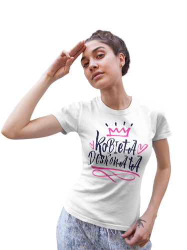 KOSZULKA DAMSKA PREZENT NA DZIEŃ KOBIET KOBIETA DOSKONAŁA TORBA GRATIS 5