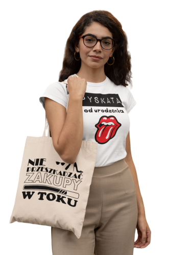 KOSZULKA DAMSKA PREZENT NA DZIEŃ KOBIET PYSKATA OD URODZENIA TORBA GRATIS 3