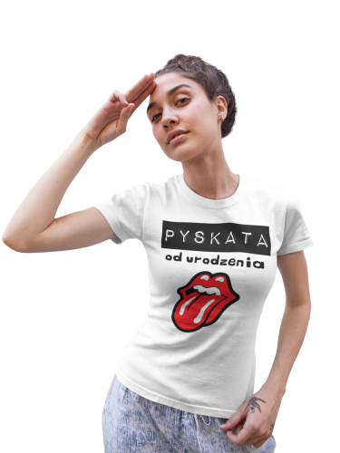 KOSZULKA DAMSKA PREZENT NA DZIEŃ KOBIET PYSKATA OD URODZENIA TORBA GRATIS 4