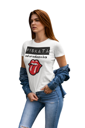 KOSZULKA DAMSKA PREZENT NA DZIEŃ KOBIET PYSKATA OD URODZENIA TORBA GRATIS 6