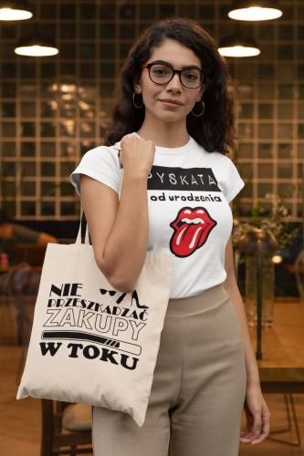 KOSZULKA DAMSKA PREZENT NA DZIEŃ KOBIET PYSKATA OD URODZENIA TORBA GRATIS 8