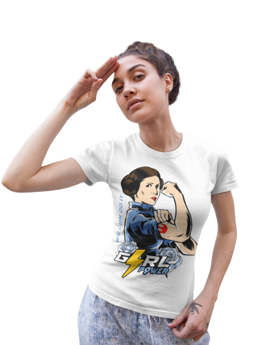 KOSZULKA DAMSKA PREZENT NA DZIEŃ KOBIET GIRL POWER LEIA ORGANA TORBA GRATIS 5
