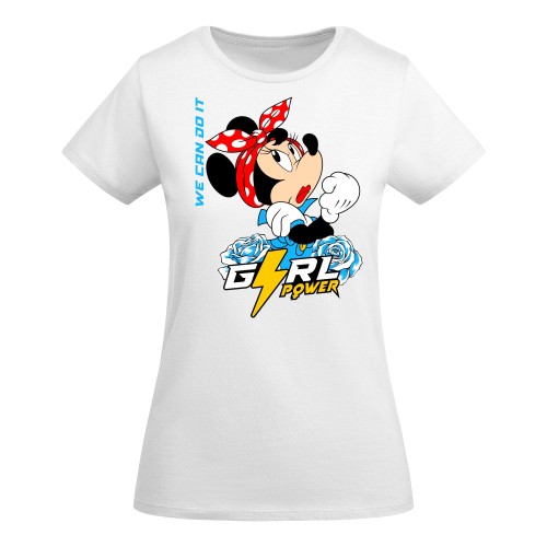 KOSZULKA DAMSKA PREZENT NA DZIEŃ KOBIET GIRL POWER MYSZKA MINNIE DISNEY TORBA GRATIS 2