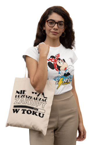 KOSZULKA DAMSKA PREZENT NA DZIEŃ KOBIET GIRL POWER MYSZKA MINNIE DISNEY TORBA GRATIS 3
