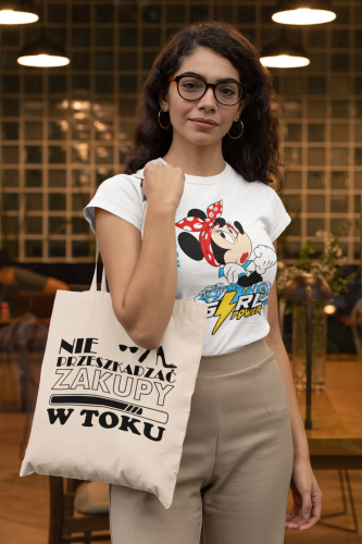 KOSZULKA DAMSKA PREZENT NA DZIEŃ KOBIET GIRL POWER MYSZKA MINNIE DISNEY TORBA GRATIS 8