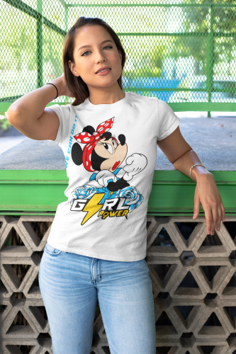 KOSZULKA DAMSKA PREZENT NA DZIEŃ KOBIET GIRL POWER MYSZKA MINNIE DISNEY TORBA GRATIS 9