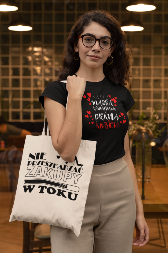 KOSZULKA DAMSKA PREZENT NA DZIEŃ KOBIET MĄDRA WSPANIAŁA I PIĘKNA KOBIETA TORBA GRATIS 8