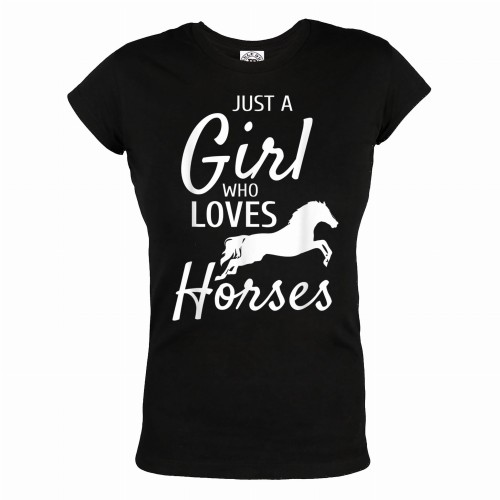 KOSZULKA DAMSKA DLA MIŁOŚNICZKI KONI JUST A GIRL WHO LOVES HORSES 1