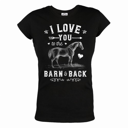 KOSZULKA DAMSKA DLA MIŁOŚNICZKI KONI KOŃ I LOVE YOU TO THE BARN & BACK 1
