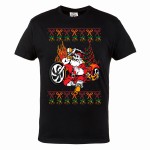 KOSZULKA MĘSKA ŚWIĄTECZNA SANTA NIEGRZECZNY MIKOŁAJ Z MOTOREM