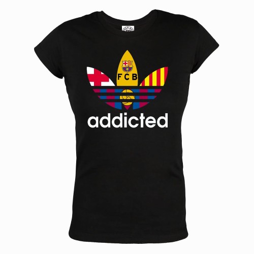 KOSZULKA DAMSKA DLA FANKI KIBICA PIŁKI NOŻNEJ FC BARCELONA BARCA ADDICTED 