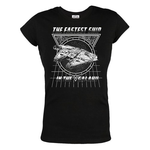 KOSZULKA DAMSKA FILMOWA STAR WARS GWIEZDNE WOJNY THE FASTEST SHIP IN THE GALAXY