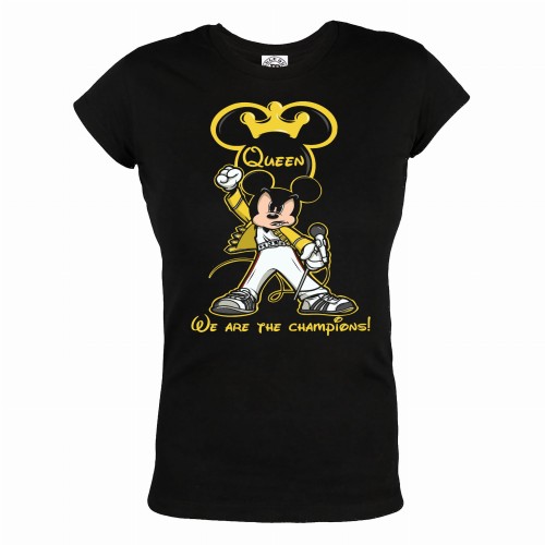 KOSZULKA DAMSKA ZESPÓŁ QUEEN MYSZKA MICKEY WE ARE THE CHAMPIONS 