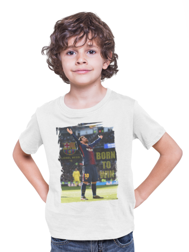 KOSZULKA DZIECIĘCA LIONEL MESSI BORN TO WIN FC BARCELONA 2