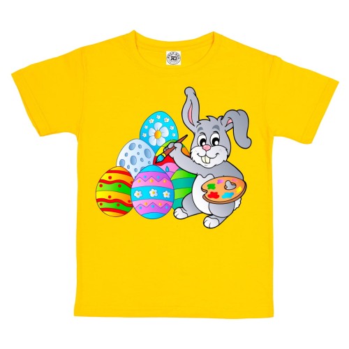 DZIECIĘCA KOSZULKA ŚWIĄTECZNA WIELKANOC KRÓLICZEK ZAJĄCZEK MALUJĄCY PISANKI EASTER118 3