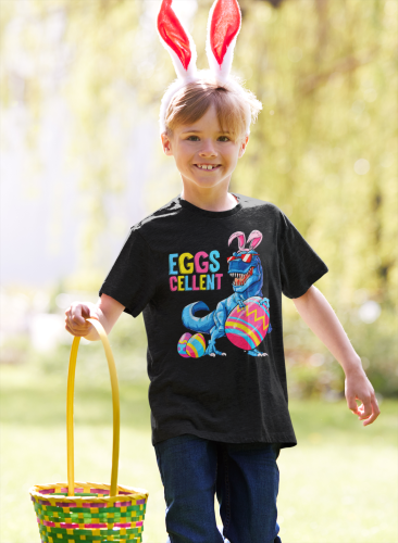 DZIECIĘCA KOSZULKA ŚWIĄTECZNA WIELKANOC DINOZAUR Z PISANKAMI 7
