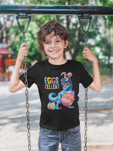 DZIECIĘCA KOSZULKA ŚWIĄTECZNA WIELKANOC DINOZAUR Z PISANKAMI 8