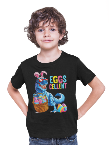 DZIECIĘCA KOSZULKA ŚWIĄTECZNA WIELKANOC DINOZAUR PISANKI EGGSCELLENT 2