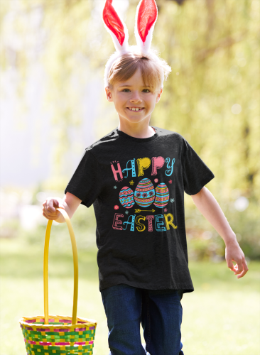 DZIECIĘCA KOSZULKA ŚWIĄTECZNA WIELKANOC HAPPY EASTER KOLORWE PISANKI 7