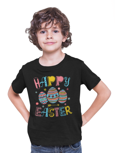 DZIECIĘCA KOSZULKA ŚWIĄTECZNA WIELKANOC HAPPY EASTER KOLORWE PISANKI 3