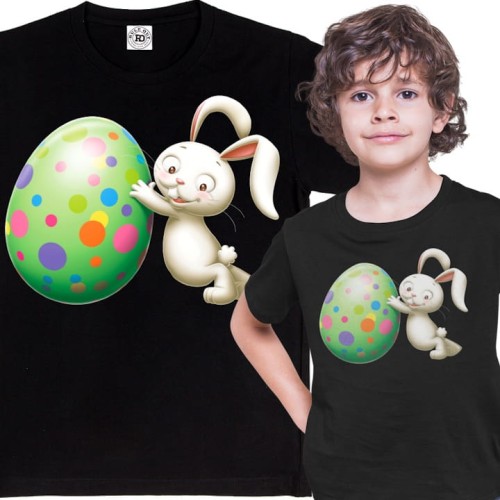 DZIECIĘCA KOSZULKA ŚWIĄTECZNA WIELKANOC EASTER ZAJĄCZEK WIELKANOCNY Z PISANKĄ