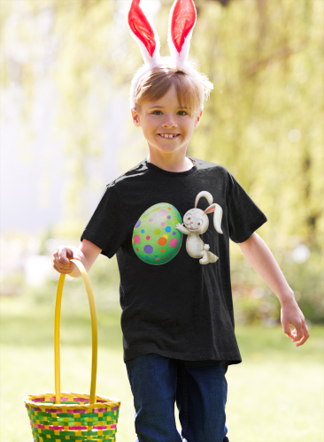 DZIECIĘCA KOSZULKA ŚWIĄTECZNA WIELKANOC EASTER ZAJĄCZEK WIELKANOCNY Z PISANKĄ 7