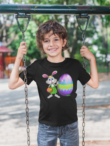 DZIECIĘCA KOSZULKA ŚWIĄTECZNA WIELKANOC EASTER ZAJĄCZEK MALUJĄCY PISANKĘ 10