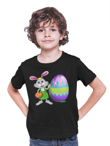 DZIECIĘCA KOSZULKA ŚWIĄTECZNA WIELKANOC EASTER ZAJĄCZEK MALUJĄCY PISANKĘ 3