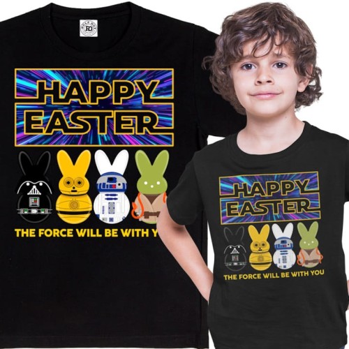 DZIECIĘCA KOSZULKA ŚWIĄTECZNA WIELKANOC HAPPY EASTER STAR WARS