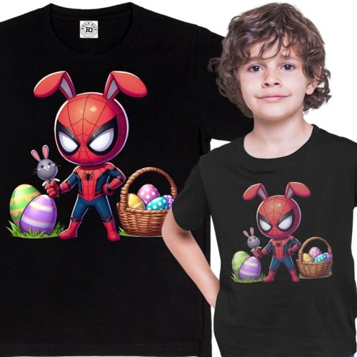 DZIECIĘCA KOSZULKA ŚWIĄTECZNA WIELKANOC WIELKANOCNY SPIDER MAN Z PISANKAMI