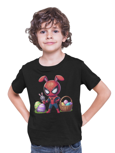 DZIECIĘCA KOSZULKA ŚWIĄTECZNA WIELKANOC WIELKANOCNY SPIDER MAN Z PISANKAMI 3