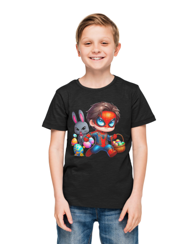 DZIECIĘCA KOSZULKA ŚWIĄTECZNA WIELKANOC SPIDER MAN Z KOSZYCZKIEM Z PISANKAMI 4