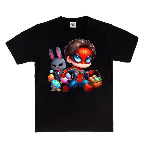 DZIECIĘCA KOSZULKA ŚWIĄTECZNA WIELKANOC SPIDER MAN Z KOSZYCZKIEM Z PISANKAMI 2