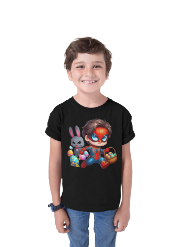 DZIECIĘCA KOSZULKA ŚWIĄTECZNA WIELKANOC SPIDER MAN Z KOSZYCZKIEM Z PISANKAMI 5